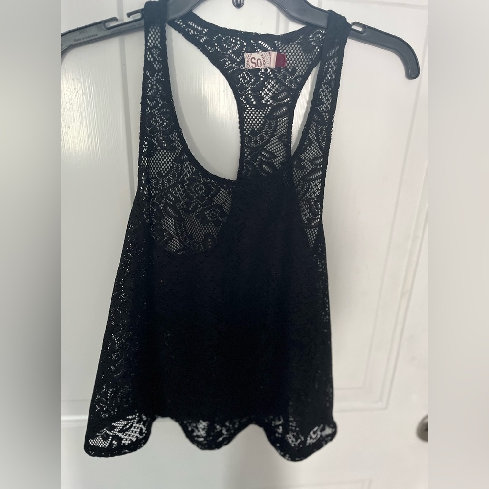 SO Black Lace Tank Top